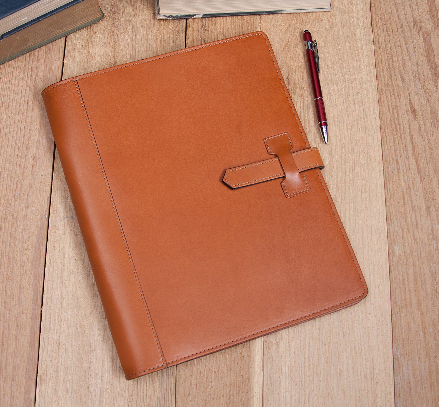 3-Ring English Bridle Leather Executive Binder & Padfolio - Style # 303 | Custom Leather Binder by McKinley Leather 3-Ring English Bridle Leather Executive Binder & Padfolio - Style # 303 | Custom Leather Binder by McKinley Leather